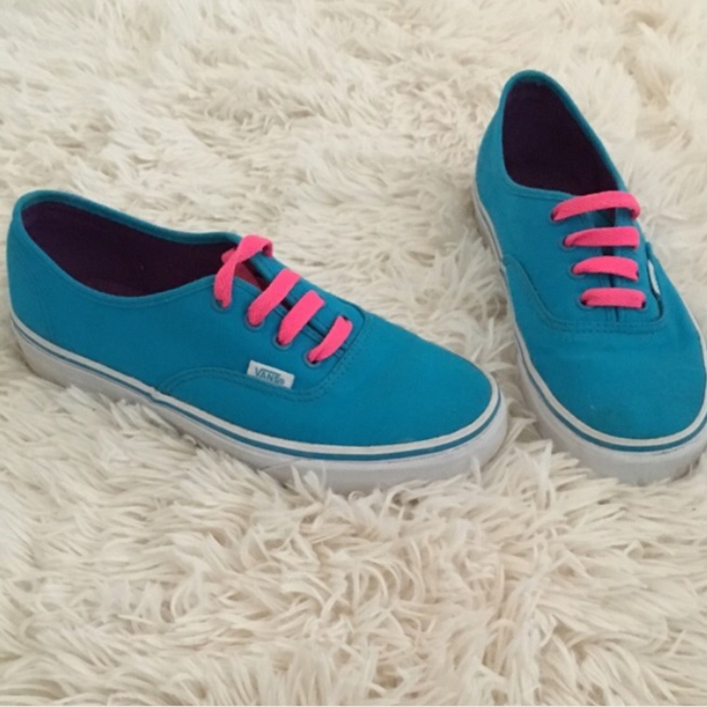 Blue and pink  authentic vans